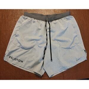 Women's Nike + Peloton Running Shorts Dri-FIT Athletic Gym Fitness Gray - Large